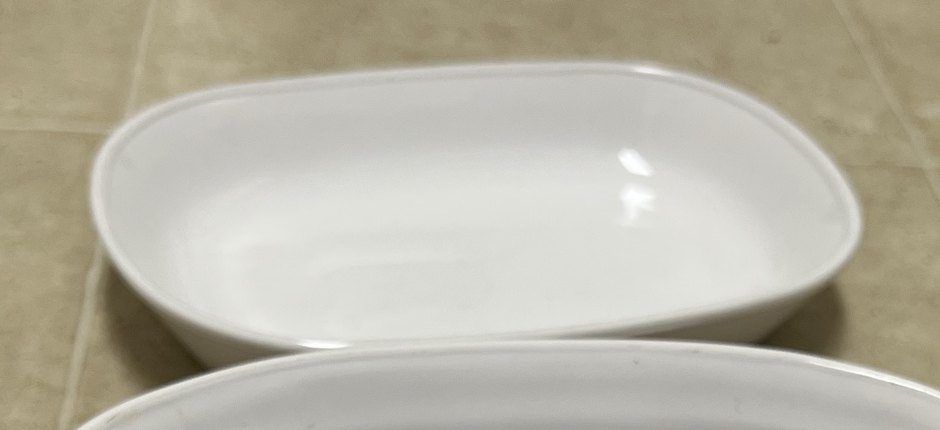 Small white oval baking dish