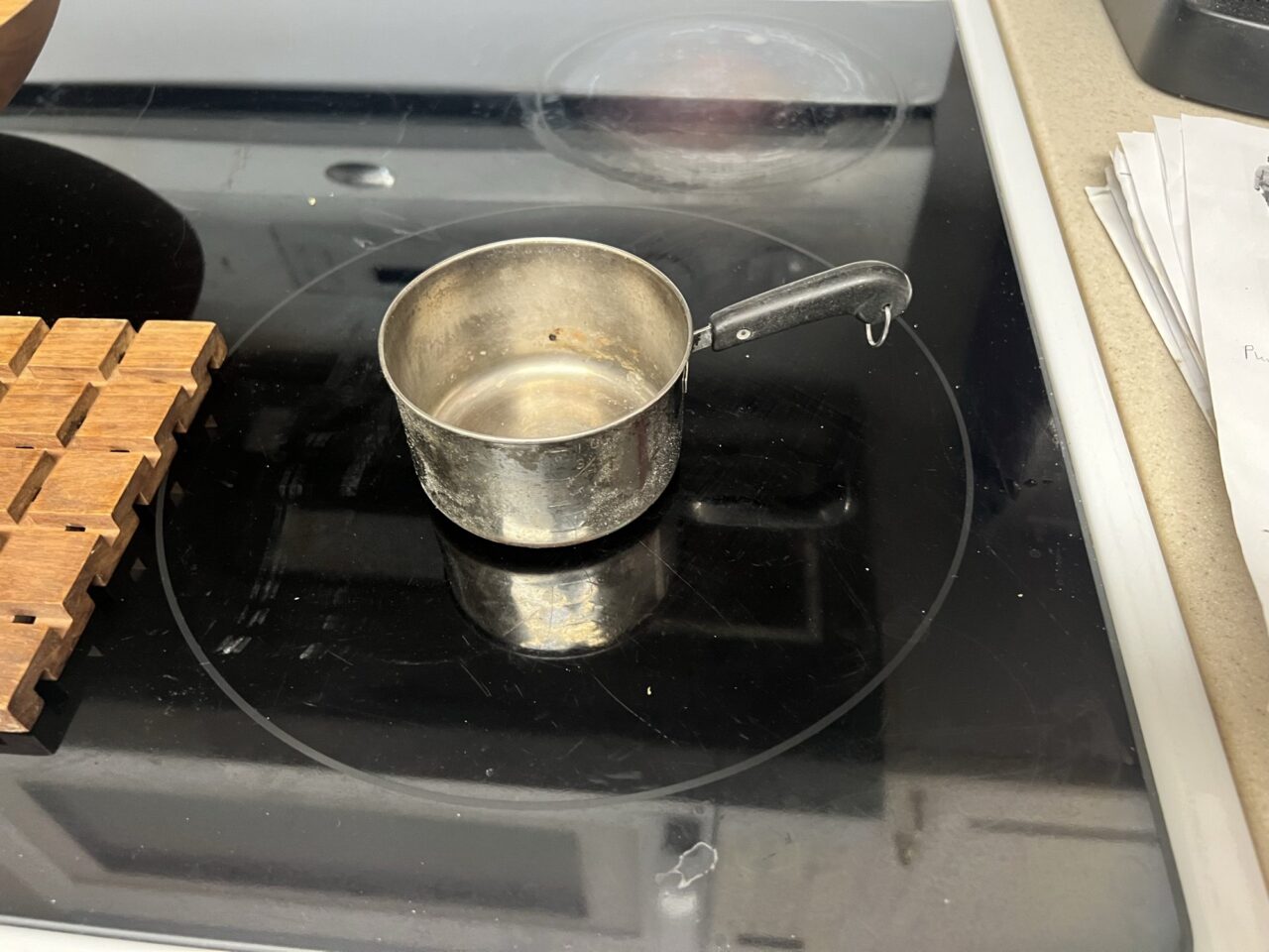 Small stainless saucepan
