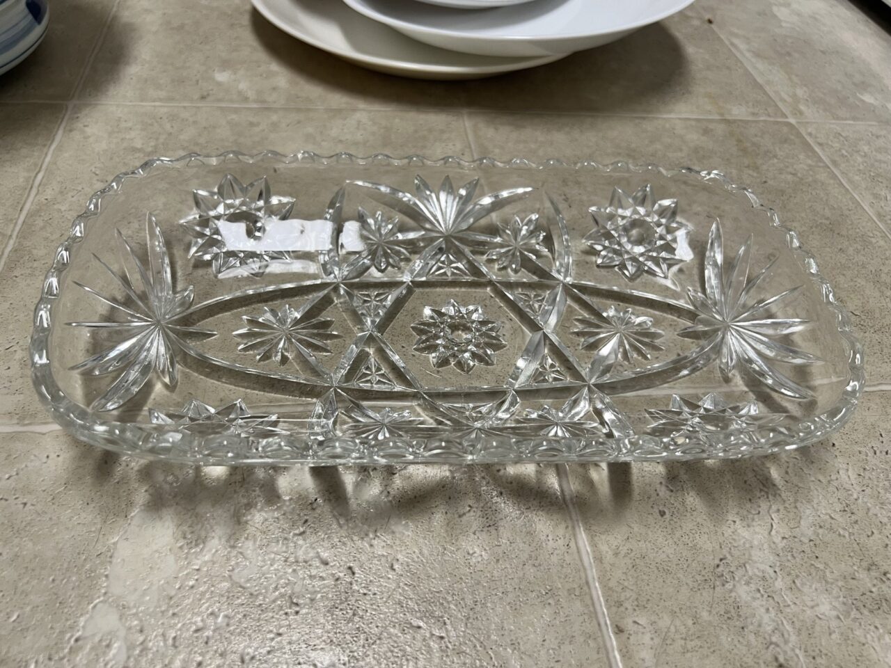 Cut-glass relish dish