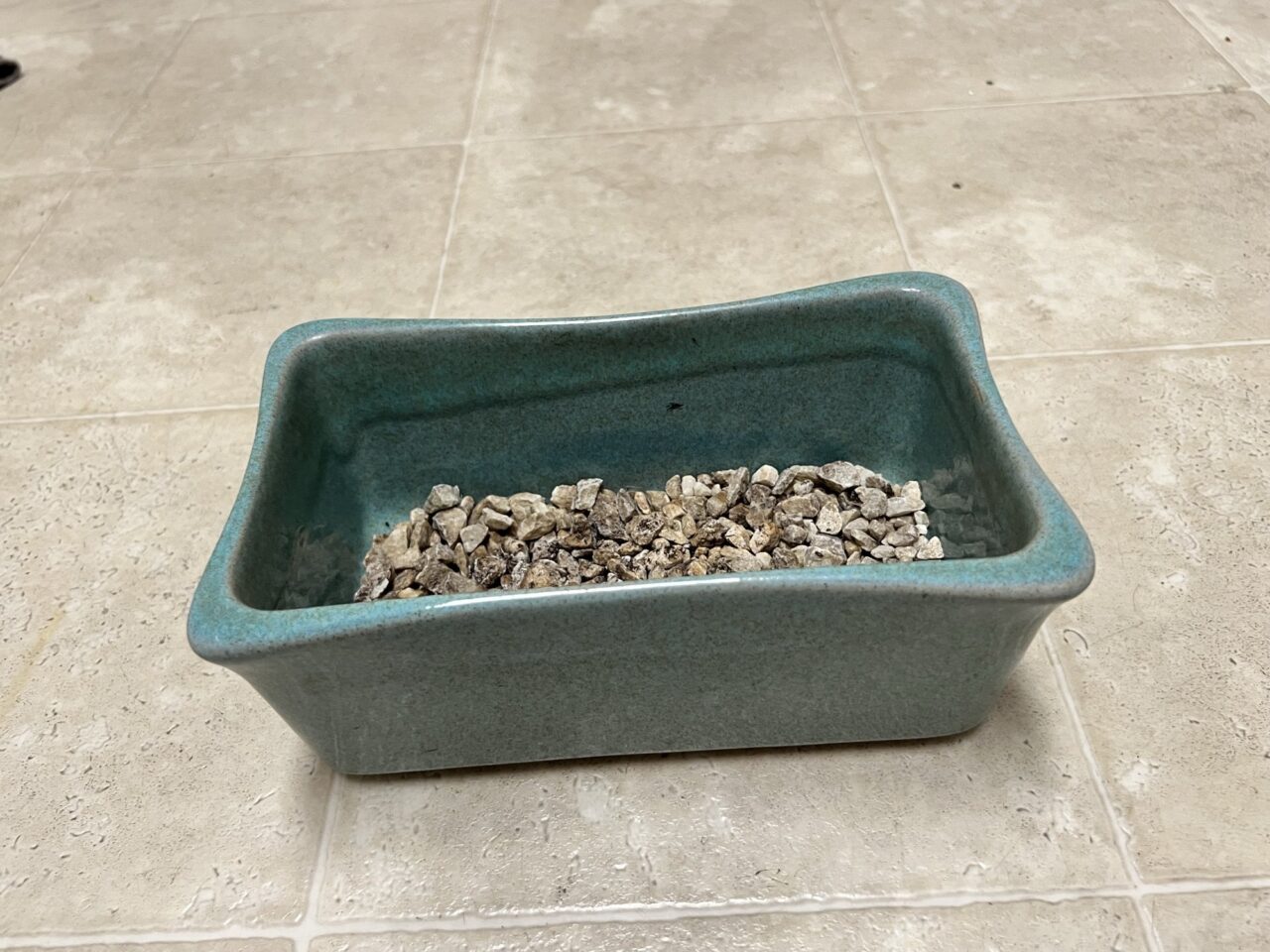 Turquoise pottery planter
