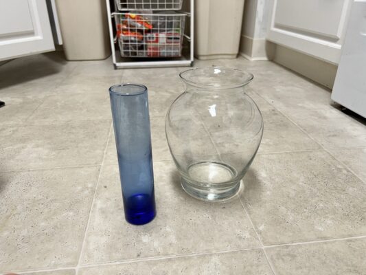 Two glass vases