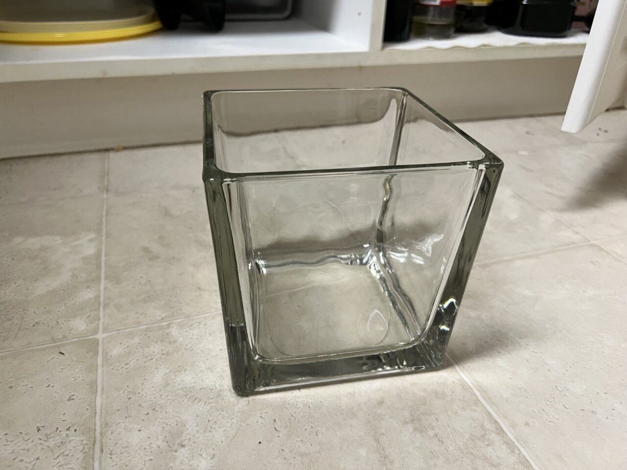 Square glass vase