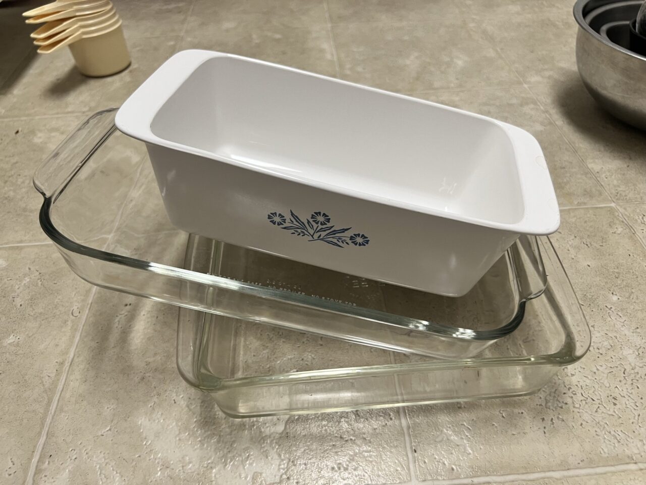 Corning Ware and glass loaf dishes