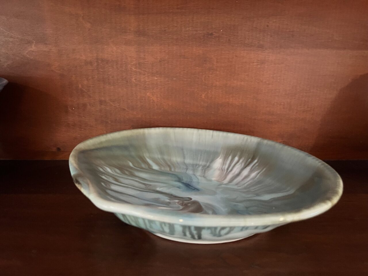 Shallow pottery bowl