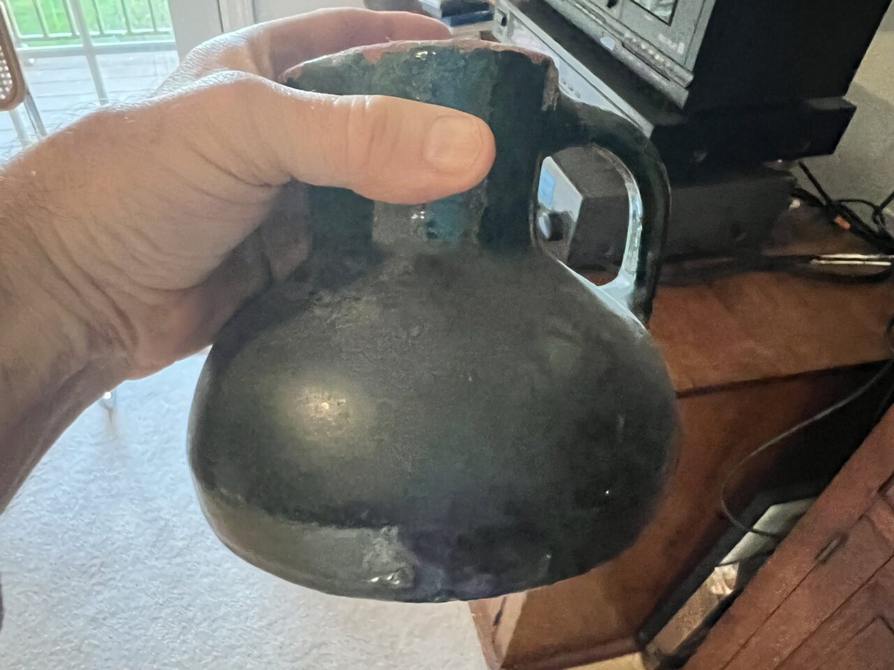 Black pottery jug (Mimi bought it in Berlin in 1929)
