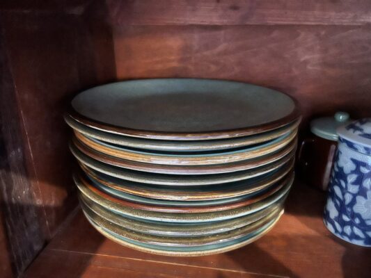 Big stoneware dinner plates